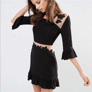 For Love And Lemons Black and Nude Lace Dress